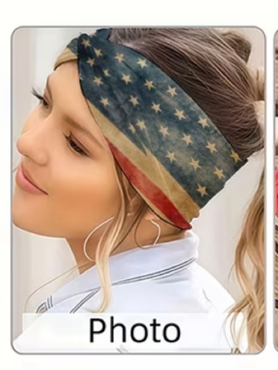 Accessories - NWT American Flag Red & Blue Multifunctional Women's Headband